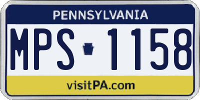 PA license plate MPS1158