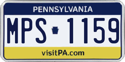 PA license plate MPS1159