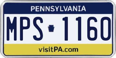 PA license plate MPS1160