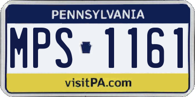 PA license plate MPS1161