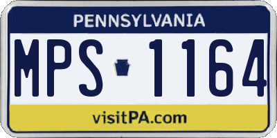 PA license plate MPS1164