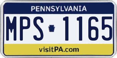 PA license plate MPS1165