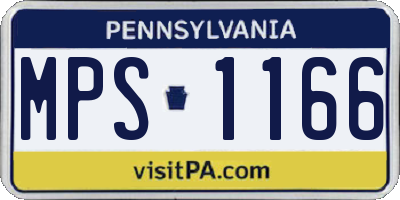 PA license plate MPS1166