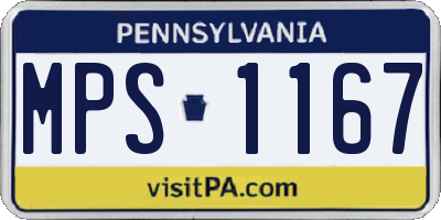 PA license plate MPS1167