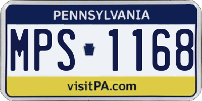 PA license plate MPS1168