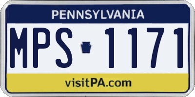 PA license plate MPS1171