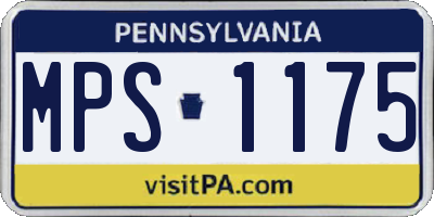 PA license plate MPS1175