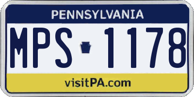PA license plate MPS1178