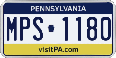 PA license plate MPS1180