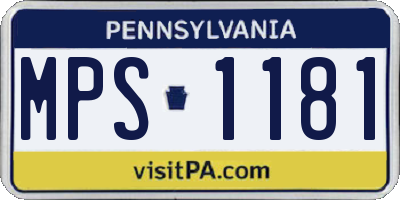 PA license plate MPS1181