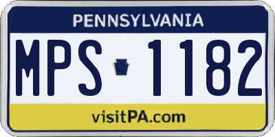 PA license plate MPS1182