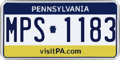 PA license plate MPS1183