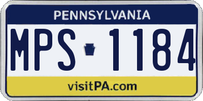PA license plate MPS1184