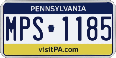 PA license plate MPS1185