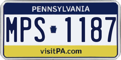 PA license plate MPS1187