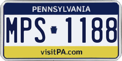 PA license plate MPS1188