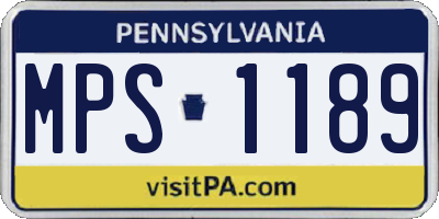 PA license plate MPS1189