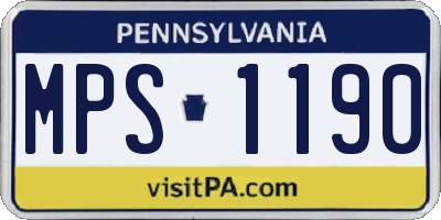 PA license plate MPS1190