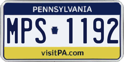 PA license plate MPS1192