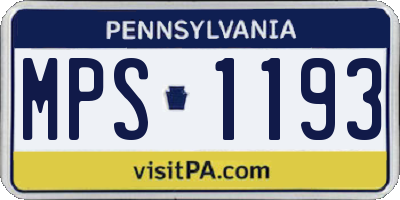 PA license plate MPS1193