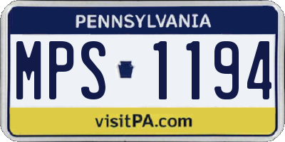 PA license plate MPS1194