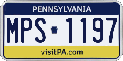PA license plate MPS1197