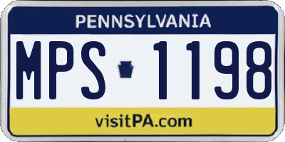 PA license plate MPS1198