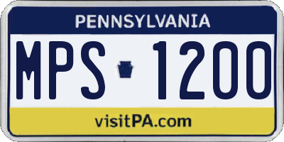 PA license plate MPS1200