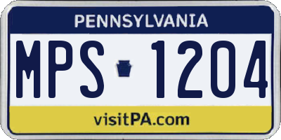 PA license plate MPS1204