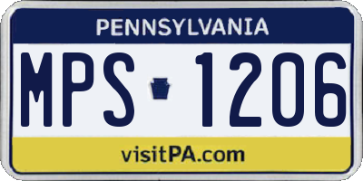 PA license plate MPS1206