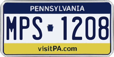 PA license plate MPS1208