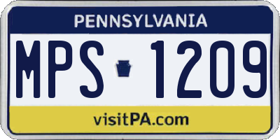 PA license plate MPS1209