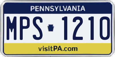 PA license plate MPS1210