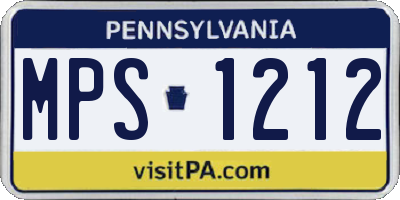 PA license plate MPS1212