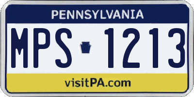 PA license plate MPS1213
