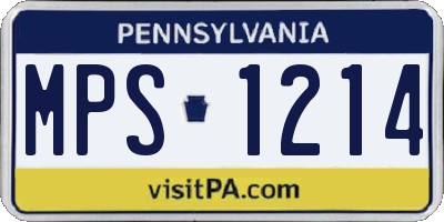PA license plate MPS1214
