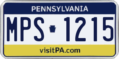 PA license plate MPS1215