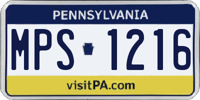PA license plate MPS1216