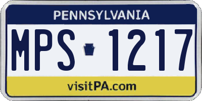 PA license plate MPS1217