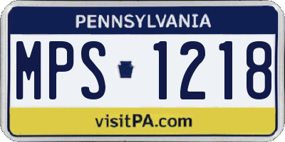 PA license plate MPS1218