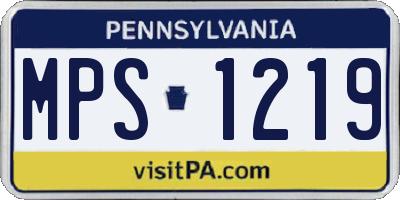 PA license plate MPS1219