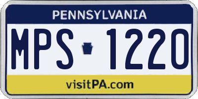 PA license plate MPS1220