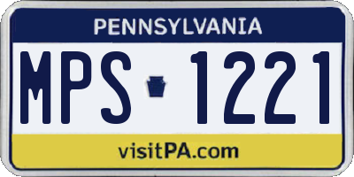PA license plate MPS1221