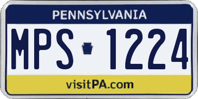 PA license plate MPS1224
