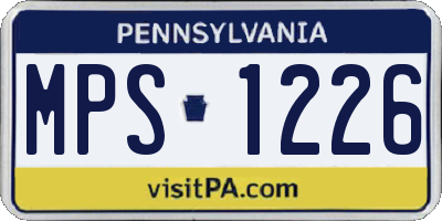 PA license plate MPS1226