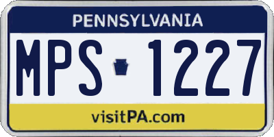 PA license plate MPS1227