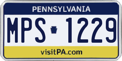 PA license plate MPS1229