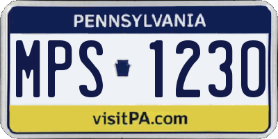 PA license plate MPS1230