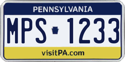 PA license plate MPS1233