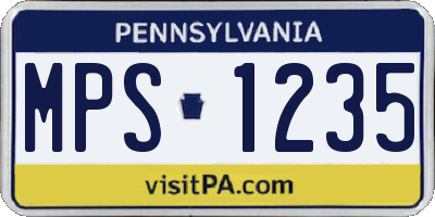 PA license plate MPS1235